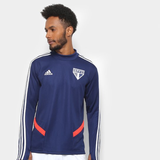 Blusa São Paulo Treino 2019 Adidas Masculina - Azul