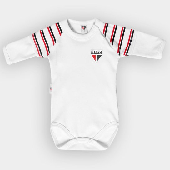 Body São Paulo Infantil Raglã Suedine - Branco