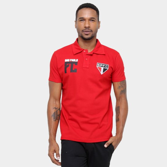 Camisa Polo São Paulo New Game Masculina - Vermelho