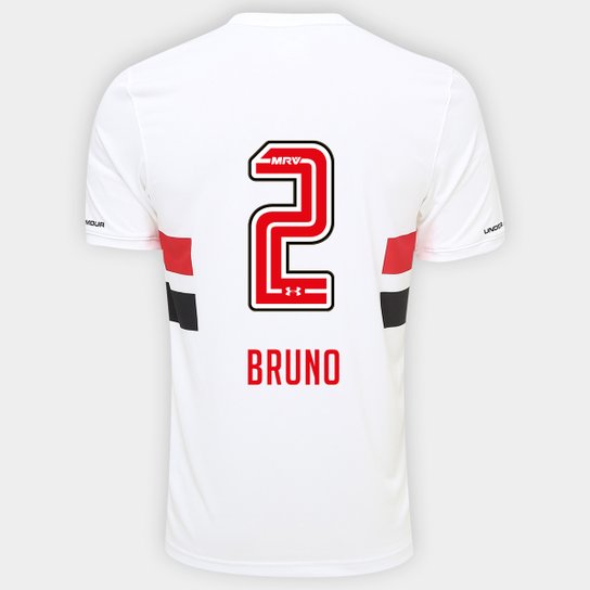 Camisa São Paulo I 17/18 nº 2 Bruno Torcedor Under Armour Masculina - Branco