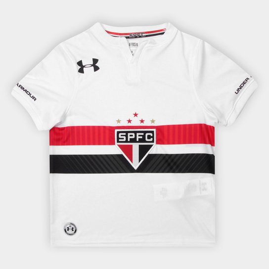 Camisa São Paulo I 17/18 Torcedor Under Armour Masculina - Branco+Vermelho