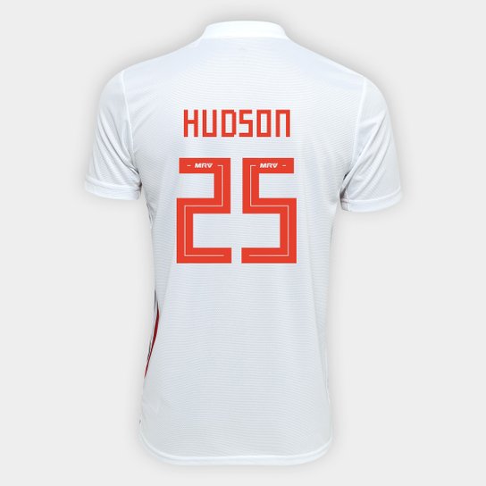 Camisa São Paulo I 19/20 nº 25 - Hudson Torcedor Adidas Masculina - Vermelho+Branco