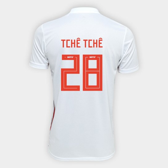 Camisa São Paulo I 19/20 nº 28 - Tchê Tchê Torcedor Adidas Masculina - Vermelho+Branco