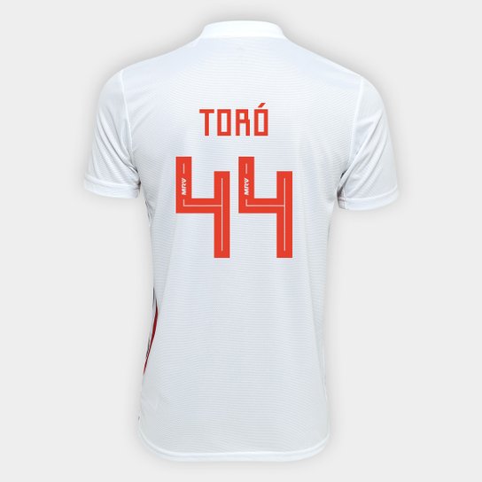 Camisa São Paulo I 19/20 nº 44 - Toró Torcedor Adidas Masculina - Vermelho+Branco