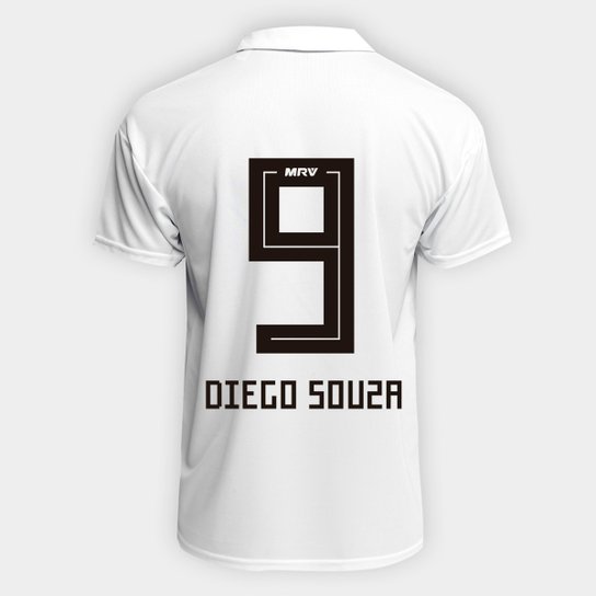 Camisa São Paulo I 2018 n° 9 Diego Souza Torcedor Adidas Masculina - Branco+Vermelho