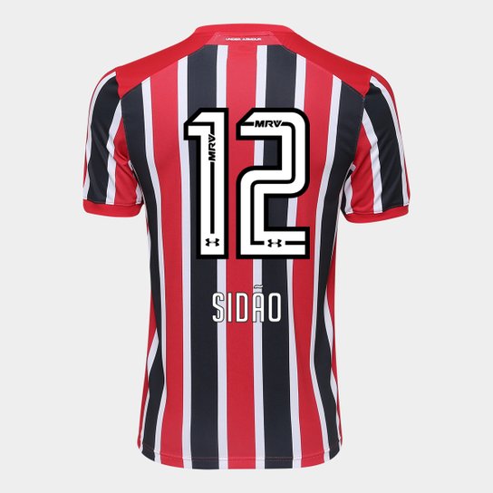 Camisa São Paulo II 17/18 nº 12 - Sidão Torcedor Under Armour Masculina - Vermelho+Preto