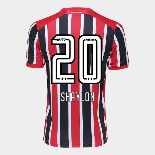 Camisa São Paulo II 17/18 nº 20 - Shaylon Torcedor Under Armour Masculina - Vermelho+Preto