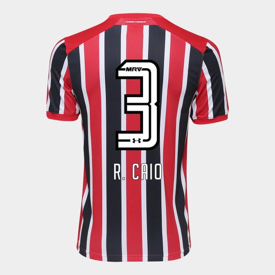 Camisa São Paulo II 17/18 nº 3 - R. Caio Torcedor Under Armour Masculina - Vermelho+Preto
