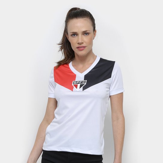 Camisa São Paulo Tricolor Feminina - Branco