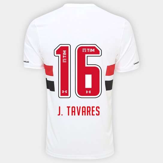 Camisa Under Armour São Paulo I 17/18 n° 16 - J. Tavares - Branco