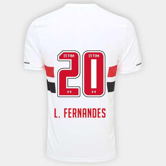 Camisa Under Armour São Paulo I 17/18 n° 20 - L. Fernandes - Branco