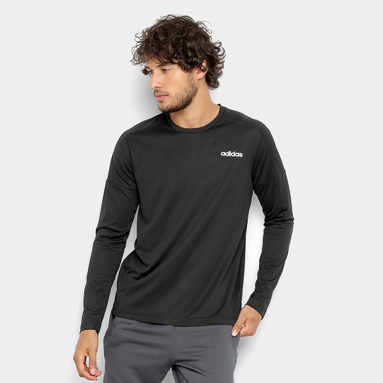 Camiseta Adidas Design 2 Move Manga Longa Masculina - Preto