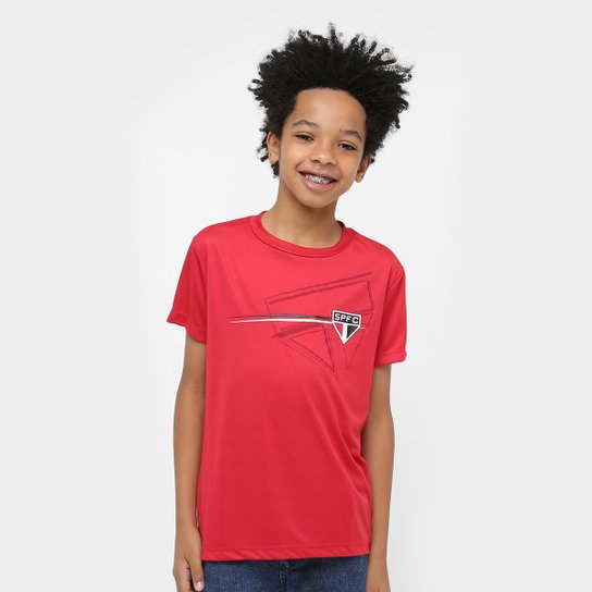 Camiseta Juvenil São Paulo Dry Shades - Vermelho