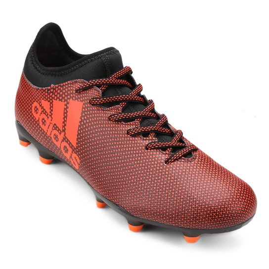 Chuteira Campo Adidas X 17.3 FG Masculina - Preto+Laranja
