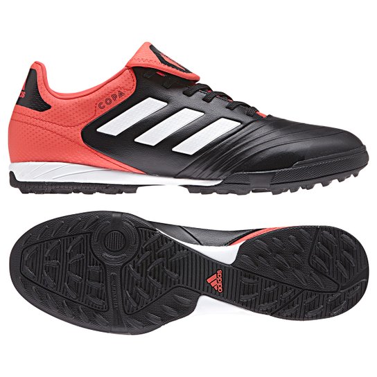 Chuteira Society Adidas Copa 18.3 TF Masculina - Preto+Vermelho