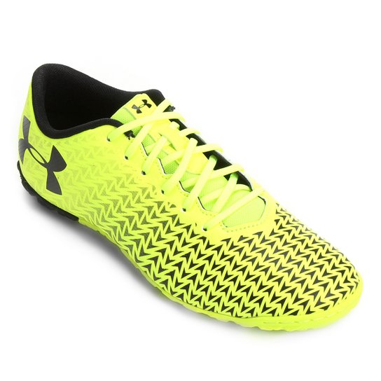 Chuteira Society Under Armour CF Force 3.0 TF Masculina - Amarelo Fluorescente+Preto