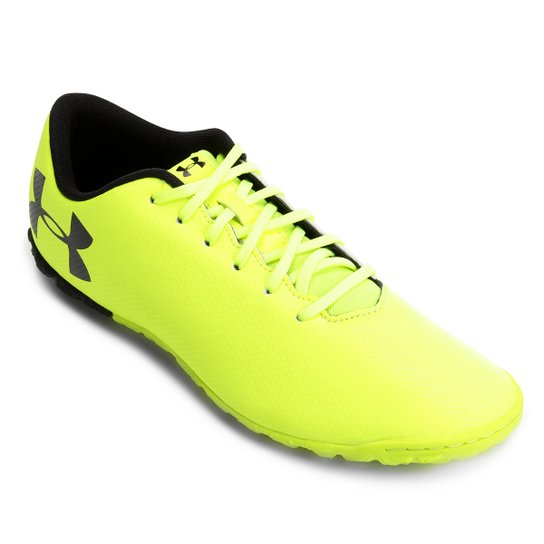 Chuteira Society Under Armour Force 3.0 TF Masculina - Amarelo+Preto
