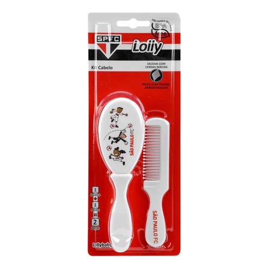 Kit Cabelo São Paulo Lolly Baby - Branco+Vermelho
