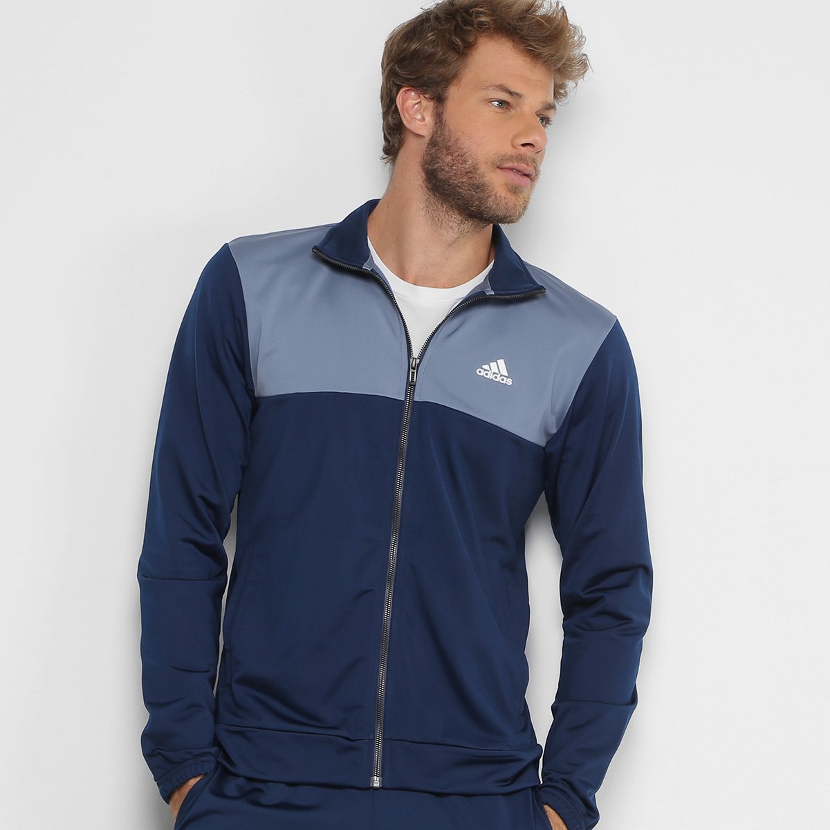 agasalho adidas cinza