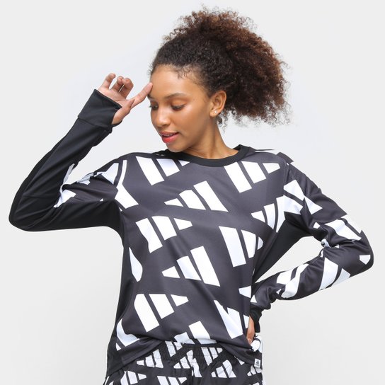 Blusa Adidas Otr Sweat Celeb Feminina - Preto+Branco