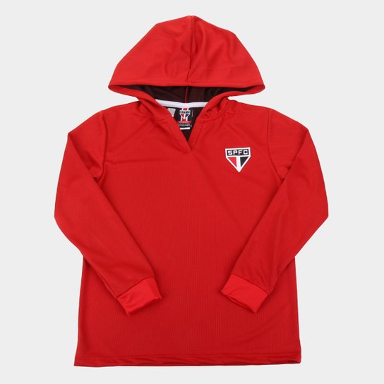 Blusa Infantil São Paulo Infantil Believe Capuz - Vermelho