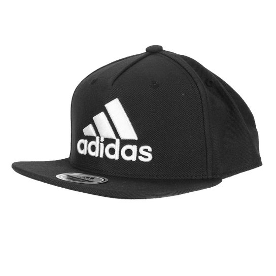 Boné Adidas Snap Back Logo Aba Reta - Preto+Gelo