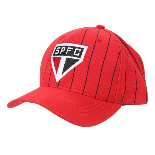 Boné São Paulo Aba Curva Snapback Stripes - Vermelho