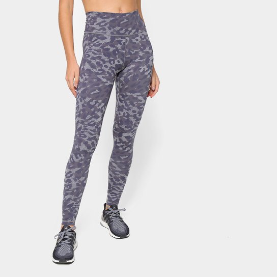 Calça Legging Adidas Believe This Leopardo Feminina - Cinza