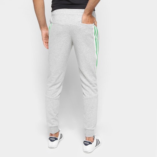 Calça Moletom Adidas 3 Listras Sportwear Masculina - Cinza+Preto