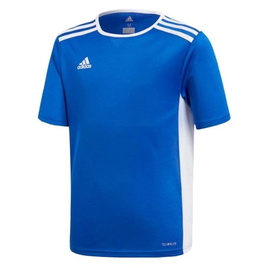 Camisa Infantil Adidas Entrada 18 - Azul+Branco
