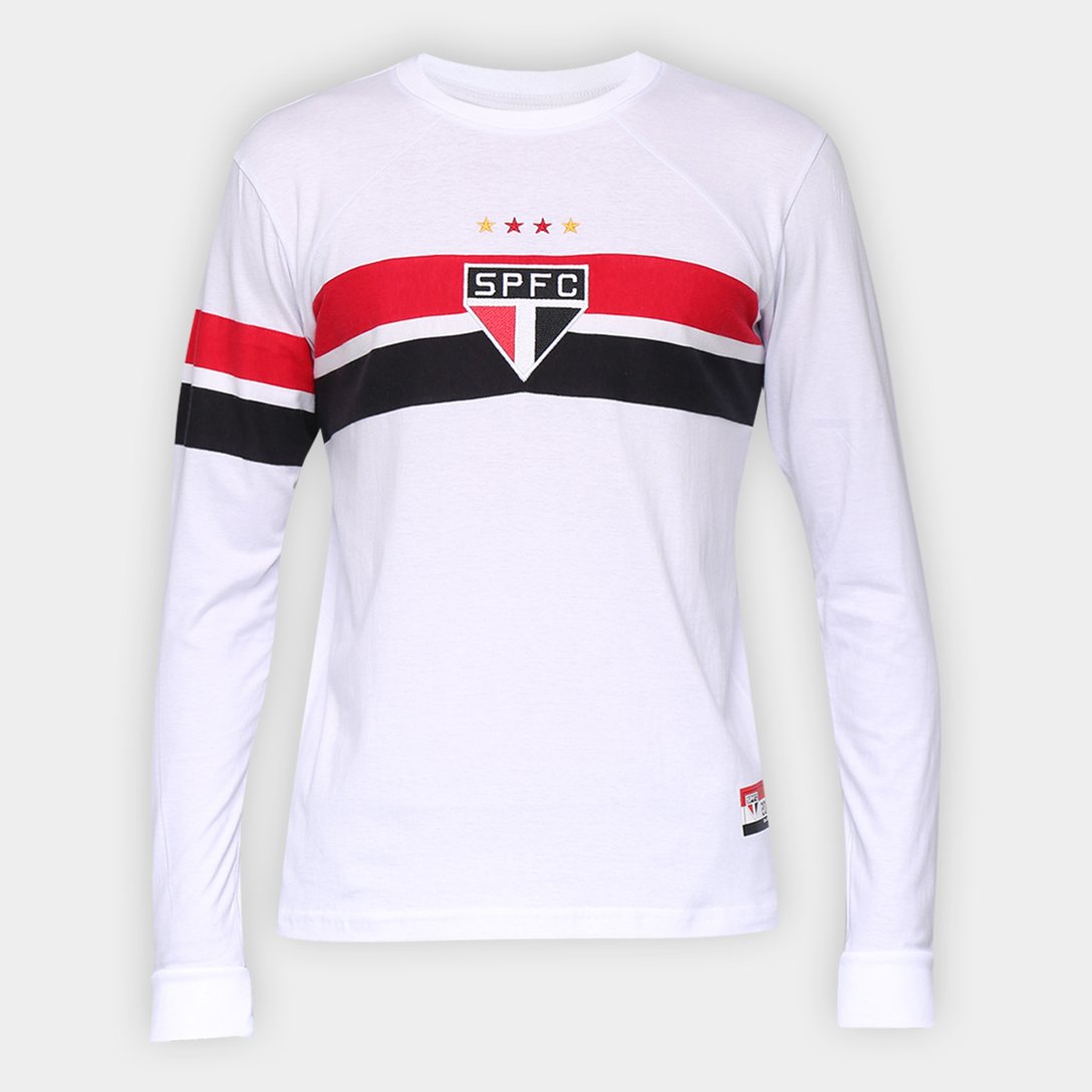 Camisa Manga Longa São Paulo I 2005 Retrô Mania Masculina Branco São Paulo Mania Camisa Manga Longa São Paulo I 2005 Retrô Mania Masculina Branco São Paulo Mania