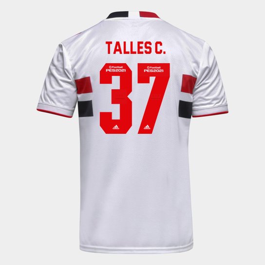Camisa São Paulo I 21/22 Talles C. Nº 37 Torcedor Adidas Masculina - Branco+Vermelho