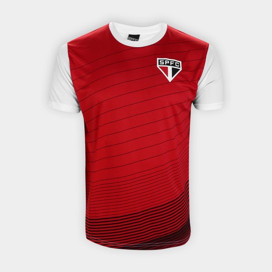 Camisa São Paulo Listras Masculina - Vermelho+Branco