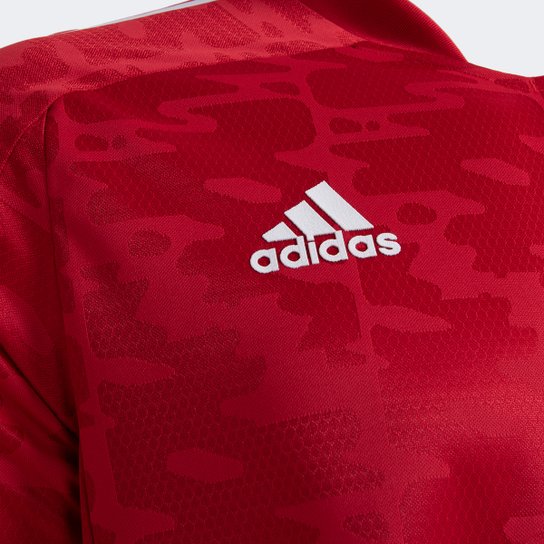 Camisa São Paulo Pré-Jogo 21/22 Adidas Masculina - Vermelho+Branco