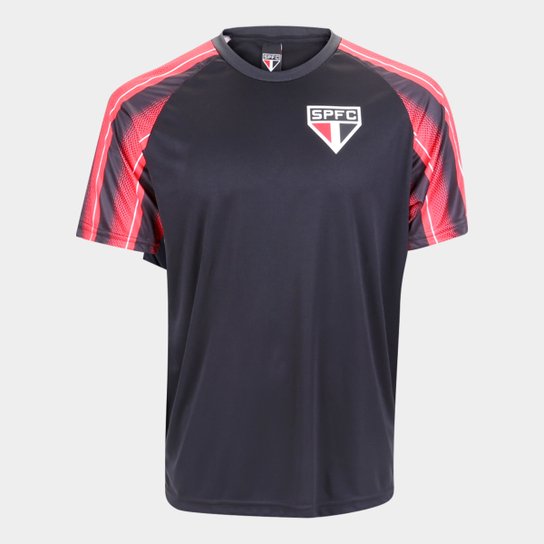 Camisa São Paulo Raglan Classic Masculina - Preto
