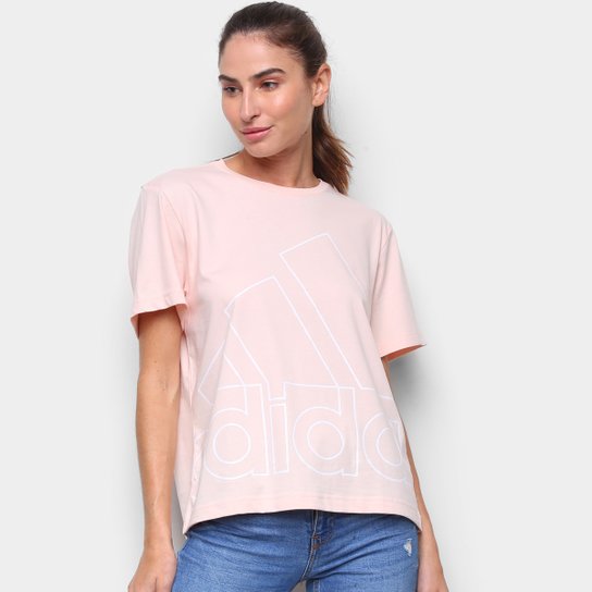 Camiseta Adidas Big Logo Vazado Feminina - Marinho+Branco