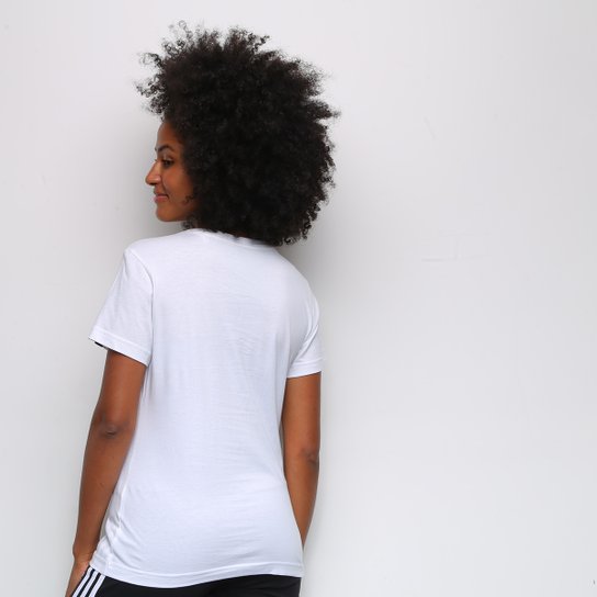 Camiseta Adidas Logo Vazado Floral Feminina - Gelo