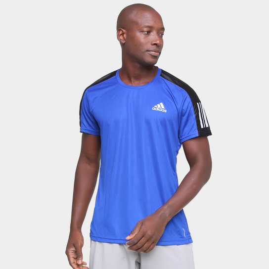 Camiseta Adidas Own The Run Duo Color Masculina - Azul Royal+Prata