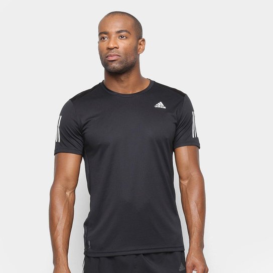 Camiseta Adidas Own The Run Masculina - Preto+Branco