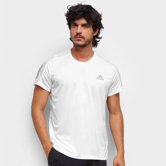 Camiseta Adidas Own The Run Prime Masculina - Branco+Cinza