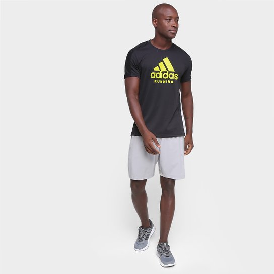 Camiseta Adidas Run Logo Masculina - Preto