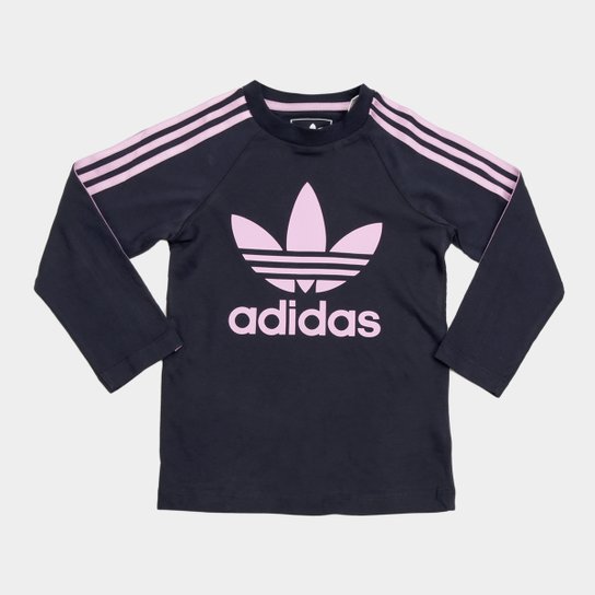 Camiseta Infantil Adidas 3 Stripes Ls Manga Longa Feminina Sao Paulo Mania