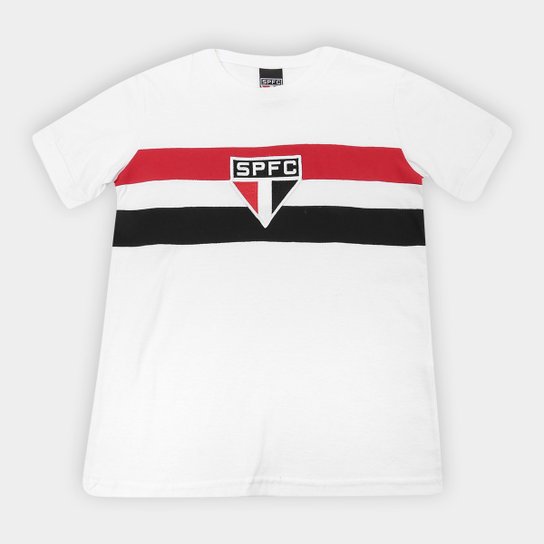 Camiseta Infantil São Paulo Retrô 1970 - Branco