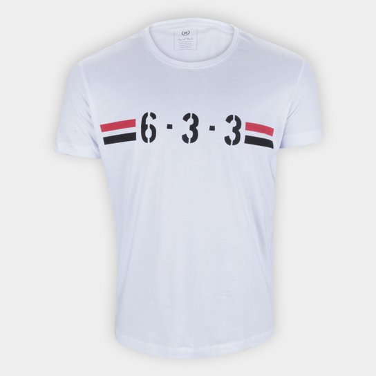 Camiseta São Paulo 6-3-3 Retrô Mania Masculina - Branco