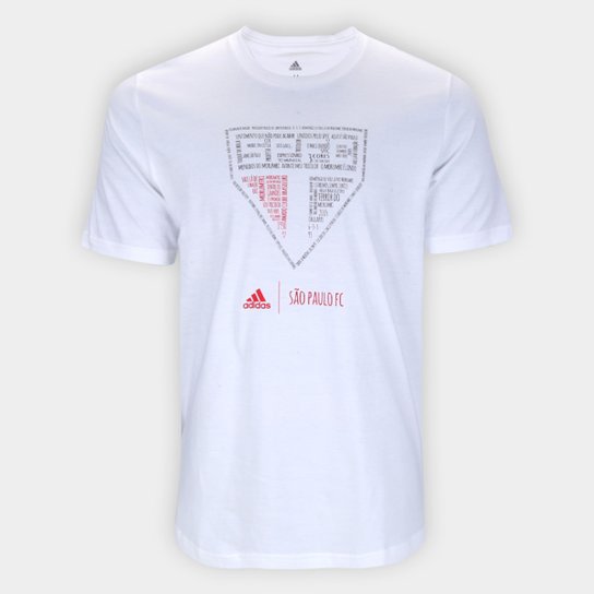 Camiseta São Paulo Adidas Blank Masculina - Branco