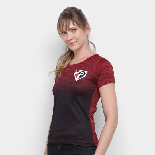 Camiseta São Paulo Fio Tinto Aya Feminina - Vermelho