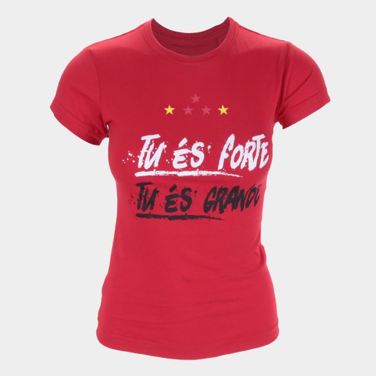 Camiseta São Paulo Frase Retrô Mania Feminina - Vermelho