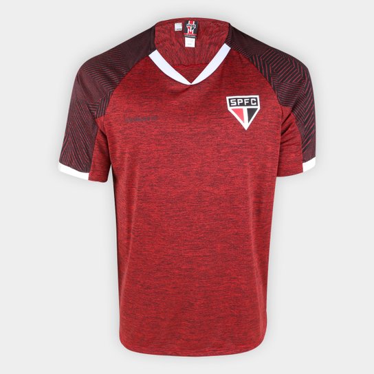 Camiseta São Paulo Gloam Masculina - Vermelho+Cinza