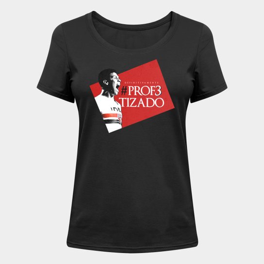 Camiseta São Paulo Hernanes o Profeta - Feminina - Preto