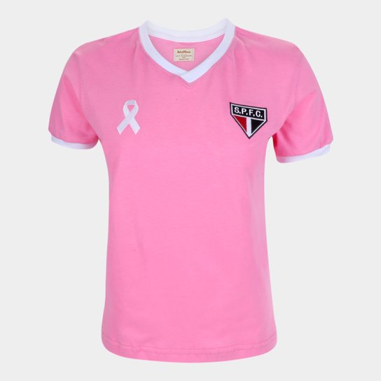 Camiseta São Paulo Juvenil Retrô Mania Outubro Rosa - Rosa